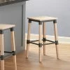 Lancaster Table & Seating Rustic Industrial Backless Bar Stool With White Wash Finish