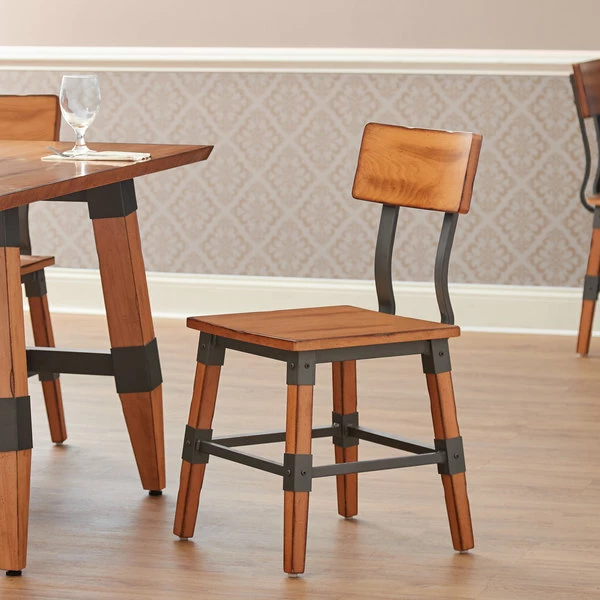 Lancaster Table & Seating Rustic Industrial Dining Side Chair With Antique Natural Finish 1 Lancaster Table & Seating Rustic Industrial Dining Side Chair With Antique Natural Finish