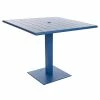 BFM Seating Beachcomber-Margate 32" Square Berry Aluminum Dining Height Outdoor / Indoor Table With Square Base And Umbrella Hole