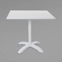 BFM Seating Beachcomber-Bali 24" X 32" White Powder Coated Aluminum Dining Height Outdoor / Indoor Table