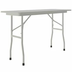 Correll 18" X 48" Gray Granite Light Duty Melamine Folding Table With Gray Frame