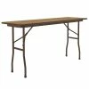 Correll 18" X 60" Medium Oak Light Duty Melamine Folding Table