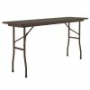 Correll Folding Table, 18" X 60" Melamine Top, Walnut