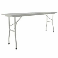 Correll 18" X 72" Gray Granite Light Duty Melamine Folding Table With Gray Frame