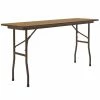 Correll 18" X 72" Medium Oak Light Duty Melamine Folding Table