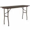 Correll Folding Table, 18" X 72" Melamine Top, Walnut