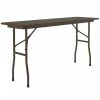 Correll Folding Table, 18" X 96" Melamine Top, Walnut