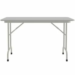 Correll 24" X 48" Gray Granite Light Duty Melamine Folding Table With Gray Frame -Lancaster Table & Seating Shop 1943927