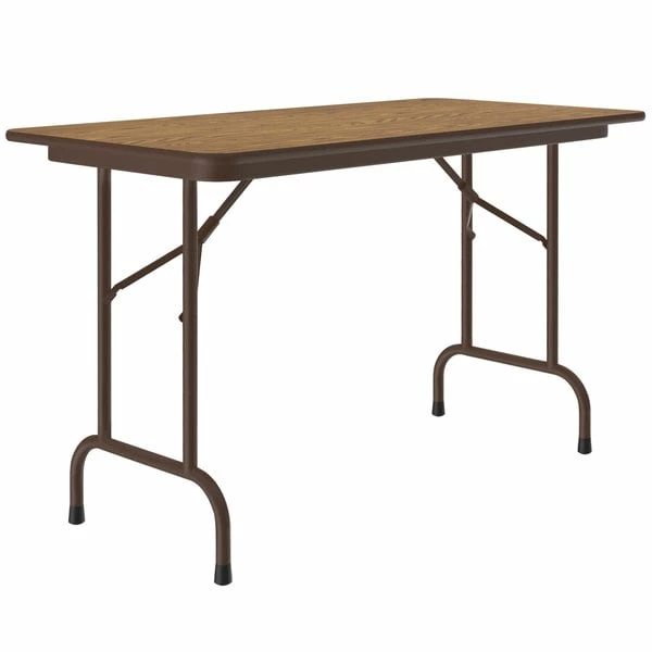 Correll 24" X 48" Medium Oak Light Duty Melamine Folding Table 1 Correll 24" X 48" Medium Oak Light Duty Melamine Folding Table
