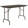 Correll Folding Table, 24" X 48" Melamine Top, Walnut