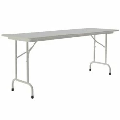 Correll 24" X 60" Gray Granite Light Duty Melamine Folding Table With Gray Frame