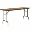 Correll 24" X 60" Medium Oak Light Duty Melamine Folding Table