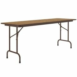 Correll 24" X 60" Medium Oak Light Duty Melamine Folding Table
