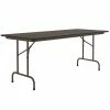 Correll 24" X 60" Rectangular Walnut Light Duty Melamine Folding Table