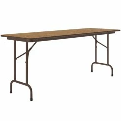 Correll 24" X 96" Medium Oak Light Duty Melamine Folding Table