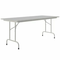 Correll 30" X 60" Gray Granite Light Duty Melamine Folding Table With Gray Frame