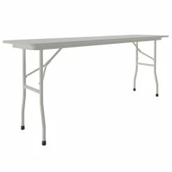 Correll 18" X 60" Gray Granite Light Duty Melamine Folding Table With Gray Frame