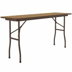 Correll 18" X 96" Medium Oak Light Duty Melamine Folding Table