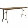 Correll 24" X 72" Medium Oak Light Duty Melamine Folding Table