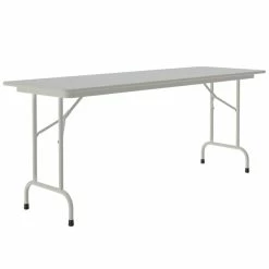 Correll 24" X 96" Gray Granite Light Duty Melamine Folding Table With Gray Frame