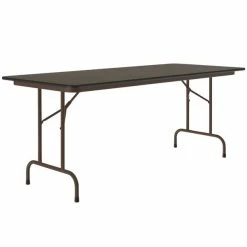 Correll Folding Table, 30" X 60" Melamine Top, Walnut