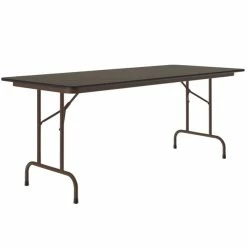 Correll Folding Table, 30" X 72" Melamine Top, Walnut