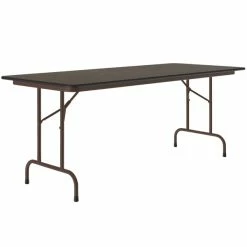 Correll Folding Table, 30" X 96" Melamine Top, Walnut