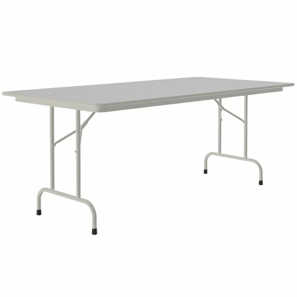 Correll 36" X 72" Gray Granite Light Duty Melamine Folding Table With Gray Frame 1 Correll 36" X 72" Gray Granite Light Duty Melamine Folding Table With Gray Frame