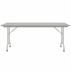 Correll 36" X 72" Gray Granite Light Duty Melamine Folding Table With Gray Frame 3 Correll 36" X 72" Gray Granite Light Duty Melamine Folding Table With Gray Frame -Lancaster Table & Seating Shop 1945245