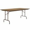 Correll 36" X 72" Medium Oak Light Duty Melamine Folding Table