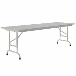 Correll 24" X 72" Gray Granite Light Duty Melamine Adjustable Height Folding Table With Gray Frame