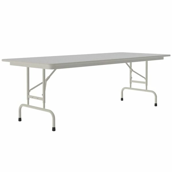 Correll 30" X 72" Gray Granite Light Duty Melamine Adjustable Height Folding Table With Gray Frame 1 Correll 30" X 72" Gray Granite Light Duty Melamine Adjustable Height Folding Table With Gray Frame