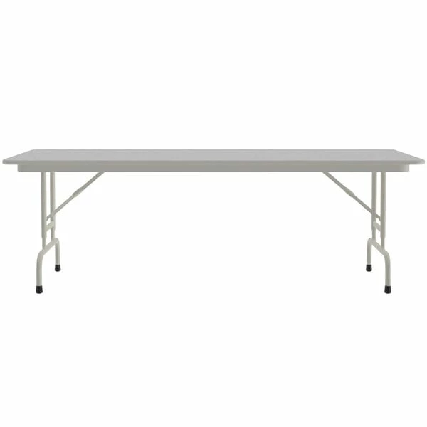 Correll 30" X 72" Gray Granite Light Duty Melamine Adjustable Height Folding Table With Gray Frame 2 Correll 30" X 72" Gray Granite Light Duty Melamine Adjustable Height Folding Table With Gray Frame - Image 2
