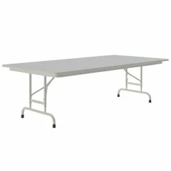 Correll 36" X 72" Gray Granite Light Duty Melamine Adjustable Height Folding Table With Gray Frame