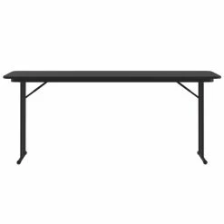 Correll 18" X 72" Rectangular Black Granite High Pressure Folding Seminar Table With Off-Set Legs 3 Correll 18" X 72" Rectangular Black Granite High Pressure Folding Seminar Table With Off-Set Legs -Lancaster Table & Seating Shop 1945627