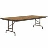 Correll 30" X 72" Medium Oak Light Duty Melamine Adjustable Height Folding Table