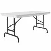Correll Folding Table, 24" X 48" Plastic Adjustable Height, Gray - R-Series