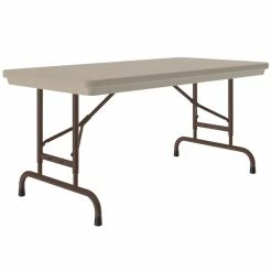 Correll R-Series 24" X 48" Mocha Granite Heavy-Duty Adjustable Height Folding Table