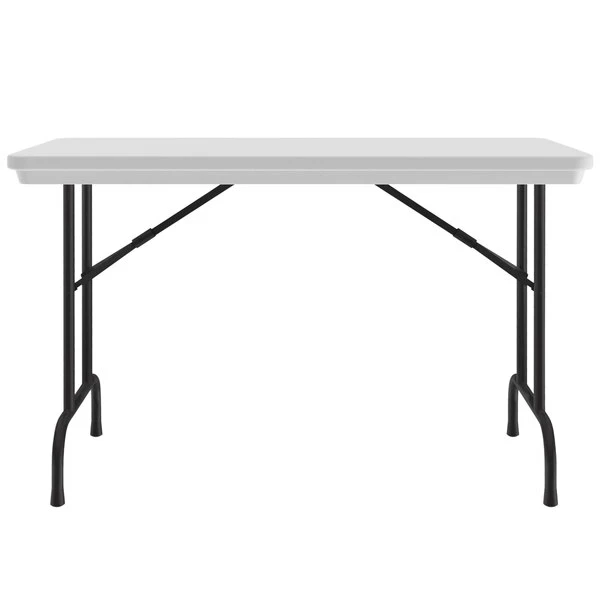 Correll Heavy-Duty Folding Table, 24" X 48" Blow-Molded Plastic, Gray Granite 2 Correll Heavy-Duty Folding Table, 24" X 48" Blow-Molded Plastic, Gray Granite - Image 2