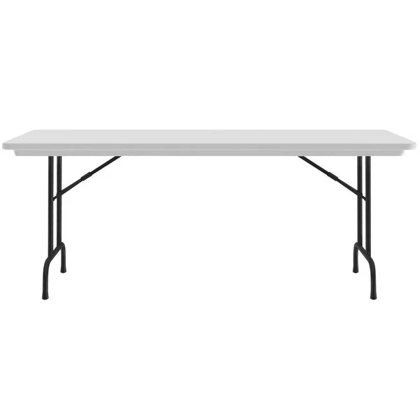 Correll Heavy-Duty Folding Table, 30" X 96" Blow-Molded Plastic, Gray Granite 2 Correll Heavy-Duty Folding Table, 30" X 96" Blow-Molded Plastic, Gray Granite - Image 2