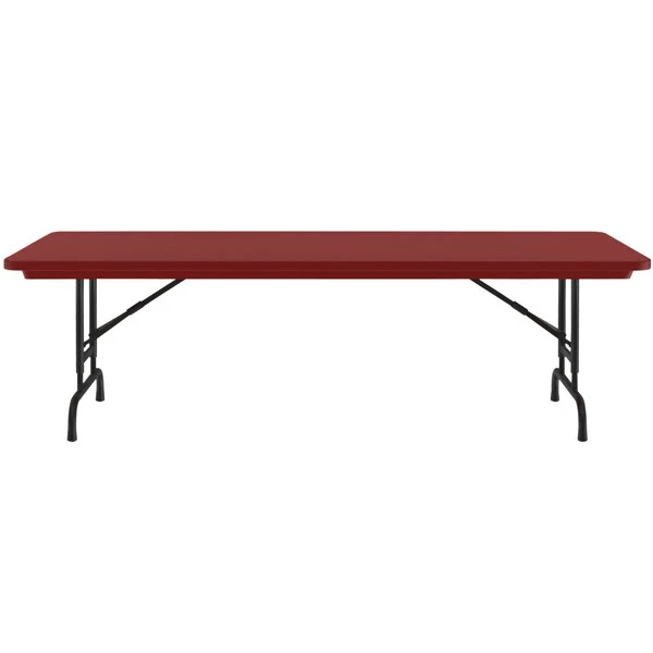Correll Adjustable Height Folding Table, 30" X 60" Plastic, Red - Standard Legs - R-Series 2 Correll Adjustable Height Folding Table, 30" X 60" Plastic, Red - Standard Legs - R-Series - Image 2