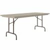 Correll Heavy-Duty Folding Table, 30" X 96" Blow-Molded Plastic, Mocha Granite