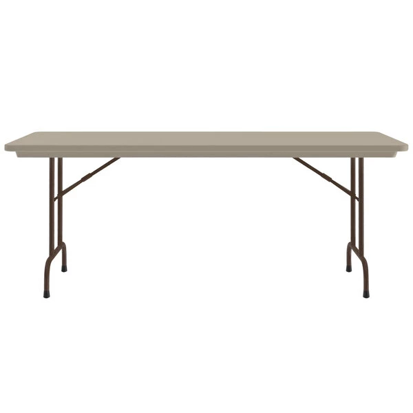 Correll Heavy-Duty Folding Table, 30" X 96" Blow-Molded Plastic, Mocha Granite 2 Correll Heavy-Duty Folding Table, 30" X 96" Blow-Molded Plastic, Mocha Granite - Image 2