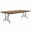 Correll 30" X 60" Medium Oak Light Duty Melamine Adjustable Height Folding Table