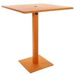 BFM Seating Beachcomber-Margate 36" Square Citrus Aluminum Bar Height Outdoor / Indoor Table With Square Base And Umbrella Hole