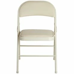 Lancaster Table & Seating Beige Vinyl Folding Chair With Padded Seat -Lancaster Table & Seating Shop 1952289