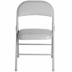 Lancaster Table & Seating Gray Vinyl Folding Chair With Padded Seat -Lancaster Table & Seating Shop 1956022