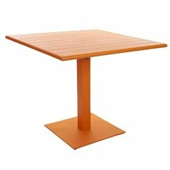 BFM Seating Beachcomber-Margate 24" X 32" Citrus Aluminum Dining Height Outdoor / Indoor Table With Square Base