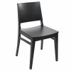 BFM Seating Dover Black Stain Colored Beechwood Chair With Wooden Seat