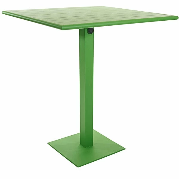 BFM Seating Beachcomber-Margate 24" X 32" Lime Aluminum Bar Height Outdoor / Indoor Table With Square Base 1 BFM Seating Beachcomber-Margate 24" X 32" Lime Aluminum Bar Height Outdoor / Indoor Table With Square Base